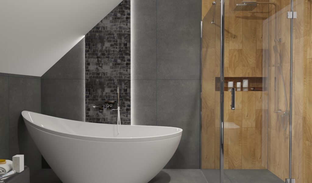 bathroom arrangement with Cerrad tiles